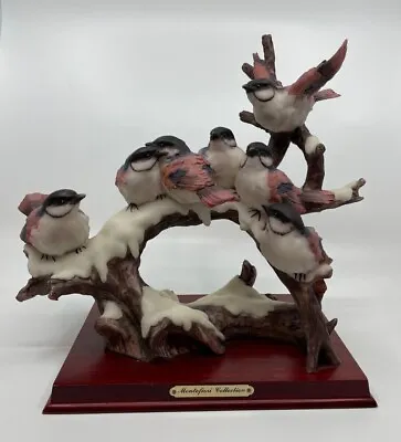 Montefiore Collection Sparrows Birds On Snowy Branch Ceramic Figurine Italy  • $110