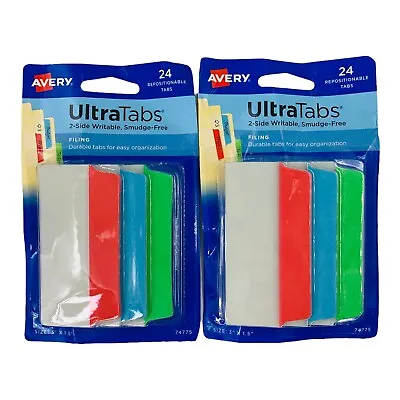 48 Tabs Avery Ultra Tabs Repositionable Color File Tabs 1/3-Cut 3  X 1.5   • $11.56