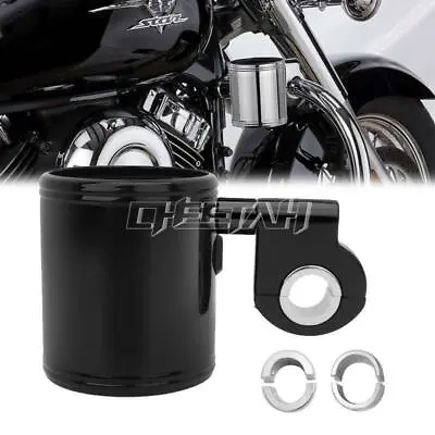 Black Motorcycle Cup Holder Handlebar Drink Bottle Holder For Harley Universal • $20.99