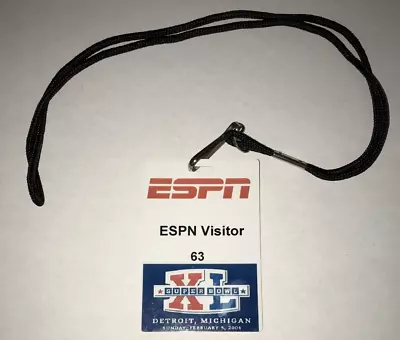 Super Bowl XL 2006 Seahawks Steelers ESPN Media Credentials Pass Badge W Lanyard • $49.49