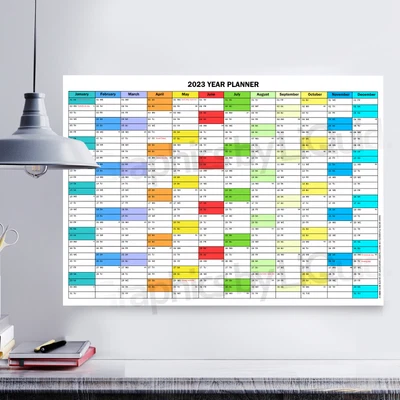 £3.99 • Buy 2023 A1-A2 Size Calendar Full Year LARGE Wall Planner Home Office Work Organiser