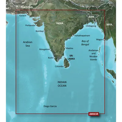 Garmin BlueChart G3 HXAW003R Indian Subcontinent Maldives/Male Atoll MicroSD/SD • $118.14