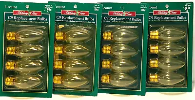 4 Packs C-9 Clear Replacement Bulbs ~ Christmas Holiday String Lights ~ 16 Total • $14.99