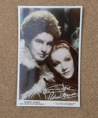 £6.34 • Buy Robert Donat & Marlene Dietrich Art Photo  Real Photograph Postcard Xc2
