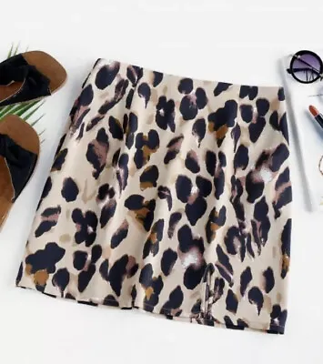 Womens Zaful Animal Leopard Print Skirt Size Medium Bnwt • $6.20