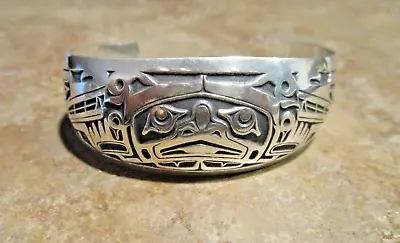 OUTSTANDING Vintage Northwest Coast Indians Haida Sterling BIRD DESIGN Bracelet • $339