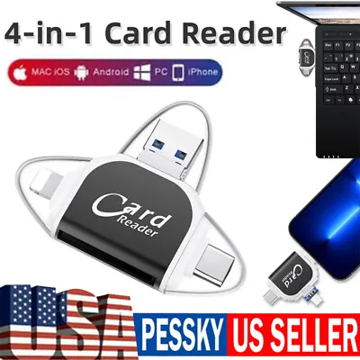 New Multi-Port 4 In1 Universal Card Reader Memory Card Reader Multiport Adapter • $13.99