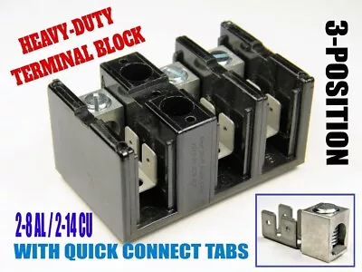 Heavy-duty Large-gauge Wire Terminal Strip / Block 3-position With Quick Conns • $5.55