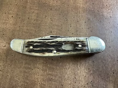 Tree Brand H. Boker & Co. 2 Blades Jigged Bone Vintage Knife Solingen Germany • $20.50