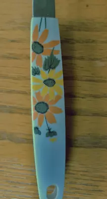Vintage EKCO Slotted Spoon Country Garden Stainless Serving Daisy Flowers Floral • $13.95