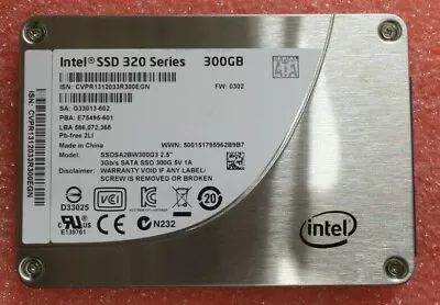 Intel SSD 320 Series 300GB SATA 3Gb/s 2.5  SSD Solid State Drive SSDSA2BW300G3 • £36