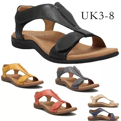Ladies Casual Orthopedic Wedge Summer Sandals Walking Slingback Shoes • £10.55