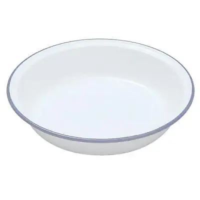 Falcon Enamelware Round Pie Dish White And Blue 22cm 46522 • £8.51