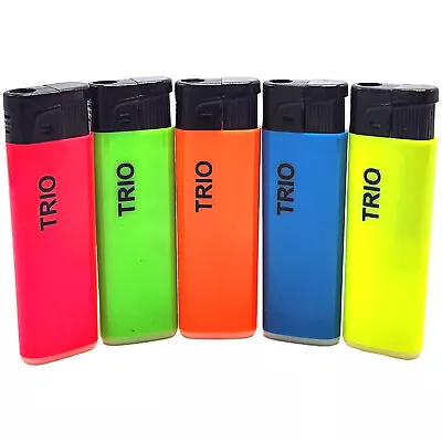 5 PACK TRIO Disposable Fluro JET Gas Lighter Windproof 8CM Pocket Sized Blue Lim • $9.99