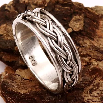 Spinner Meditation 925 Sterling Silver Band& Statement Handmade Ring All Size • $13.29