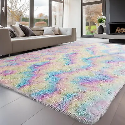 Extra Large Rugs Anti Slip Fluffy Shaggy Rug Living Room Bedroom Carpet Floormat • £36.95