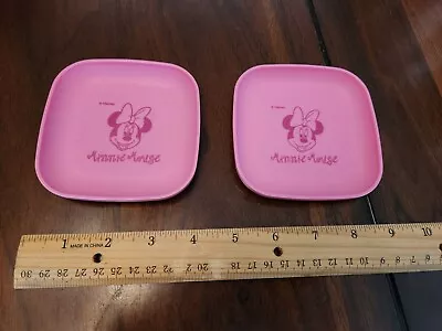 2 Tupperware Toys Child Plates 4  Minnie Mouse Pink Disney • $8