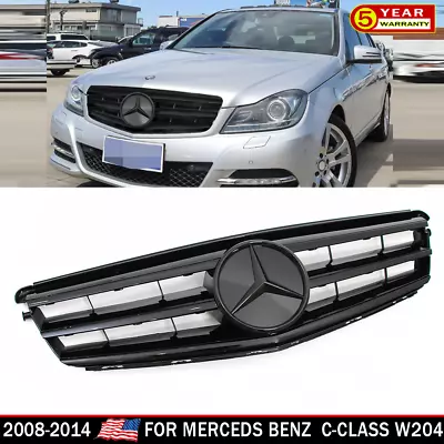 For 2008-2014 Mercedes Benz C-Class W204 C250 C300 C350 Sports Grill W/3D Emblem • $78.15