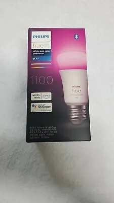 Philips Hue White & Colour Ambiance Single Smart Bulb LED [E27 Screw] RRp$89.95 • $65