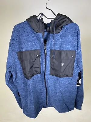 Volcom Yzzolater Lined Zip Hoodie - SIZE XL XXL - NAVY - NEW WITH TAGS • $69.99