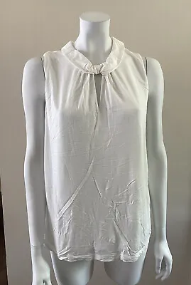 CAbi Style 5756 Province Peephole Collar Tank Top White Spring 2020 Sz M *Read* • $10.99