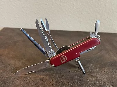 Vintage Red Star-in-Q  Swiss Army Knife  11 Part Multi Tools Pocket Screw File • $11.99