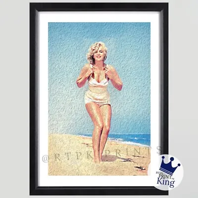 Marilyn Monroe Painting Effect Beauty Designer Fashion Print A4 Pop Movie Star • £6.99