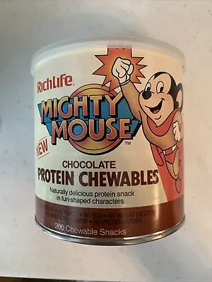1983 RichLife Mighty Mouse Protein Terrytoons Viacom Figure Plush Tin Vitamins • $39.99