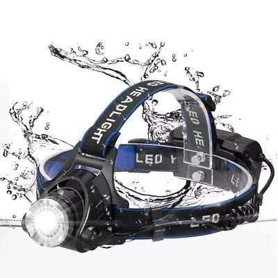 25000LM LED Headlamp Rechargeable Headlight Zoomable Head Torch Lamp Flashlight • $9.95