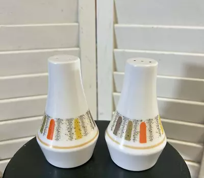 Vtg Noritake Mardi Gras Shakers Salt Pepper Pair Progression MCM China Orange • $24