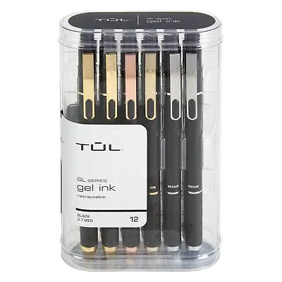 $25.21 • Buy TUL Retractable Gel Pens, Medium Point, 0.7 Mm, Black, Pack Of 12