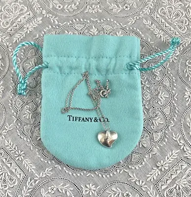 Authentic TIFFANY & CO Elsa Peretti Floating Full Heart Pendant Necklace 16  • $125