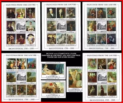 PAINTINGS From The LOUVRE = COMPLETE COLLECTION Of 52 S/S & M/S MNH CV$395.00 • $71.50