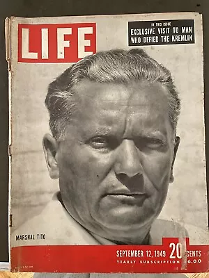 Life Magazine- September 12 1949- Marshal Tito/Biggest Atomic Explosions/Ripley • $6.99