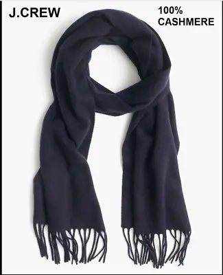 J. Crew Solid Cashmere Scarf - Dark Navy - Item H2195 - NWT • $64.99