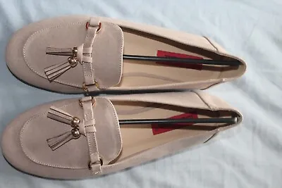 Pair Ladies London Rebel Toggle Shoes Size 38eu 5.5 Uk Beige • £7.59