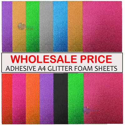 10 PCS A4 Glitter Premium Quality 12 Colours Arts Crafts Foam Sheets • £2.29