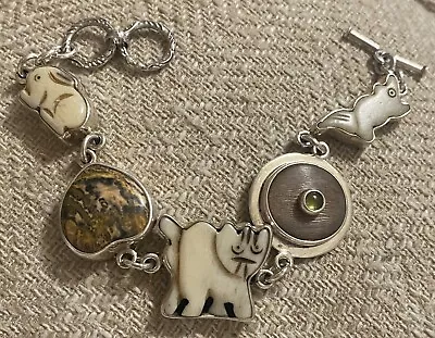 Vintage Echo Of The Dreamer Mars & Valentine Cat Rabbit Fox Sterling Bracelet • $197.88