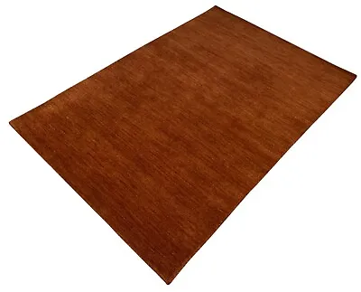 Terracotta Carpet 100% Wool Gabbeh Braun Orange Red Handmade 140x200 CM • £157.29