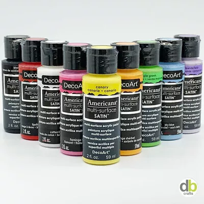 £3 • Buy DecoArt Multi Surface Satin Indoor Outdoor Paints 2oz 59ml 