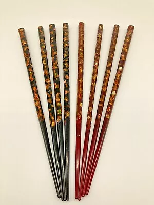 Vintage Lacquered Wood Abalone Inlay Hair Stick Sets • $10