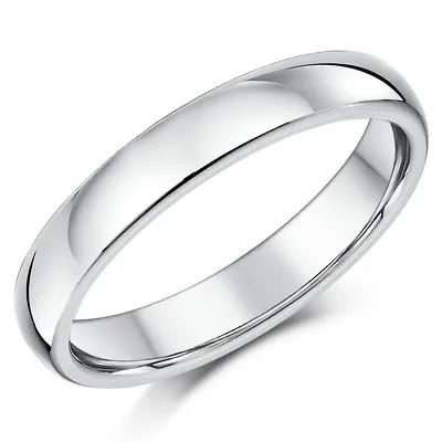 Sterling Silver Wedding Ring Heavy Court Shaped 4mm Band Men's Ladies Band • £25.99