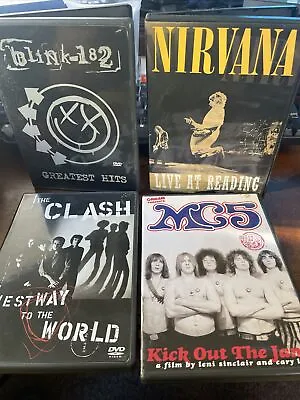 4 Punk DVD’s - Clash - Nirvana - Blink 182 - Mc5 • $25