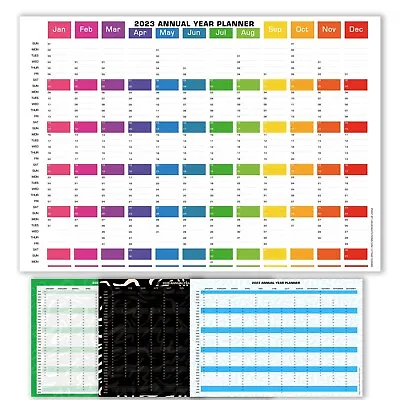 £29.99 • Buy 2023 Annual Year Wall Planner Multi Styled ✔Staff ✔ Holidays | A4 A3 A2 A1 A0
