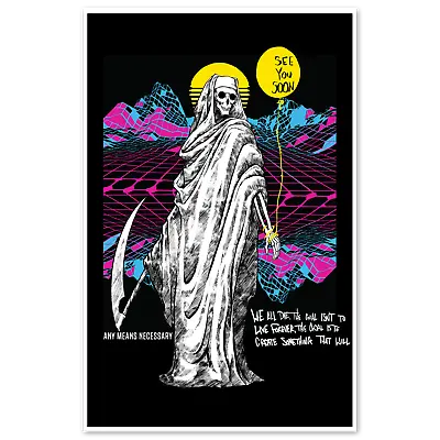 See You Soon Grim Reaper Death Vintage 80s Poster Print Original Art Wallart • $14.99