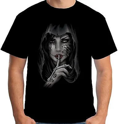 £10.95 • Buy Velocitee Mens T-Shirt Pretty Shh Lady Day Of The Dead Dia De Los Muertos A20456