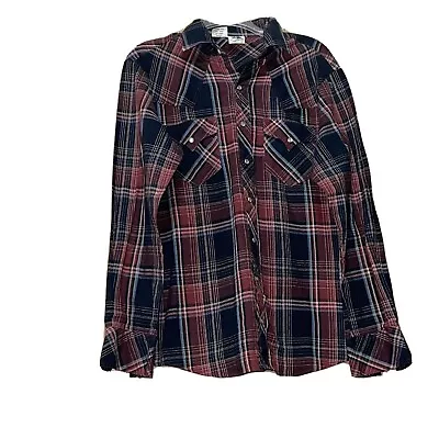 Vintage Kennington Western Pearl Snap Shirt Mens Size Medium Has Flaw Read E117 • $11.04