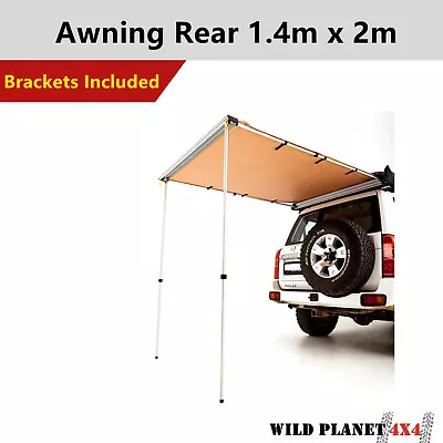 Premium Rear Awning 280GSM 1.4x2m Camping Sunshade Beach Tent Cover 4x4 4WD • $94.95