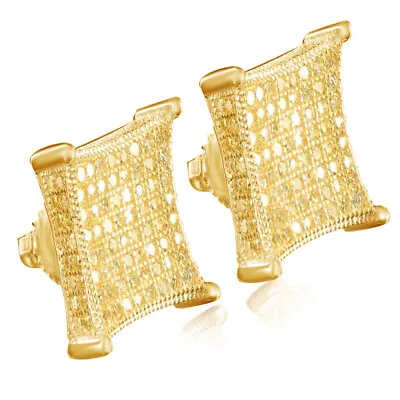 Kite Shaped Stud Earrings Micro Pave Simulated Diamond Solid Sterling Silver • $36.79