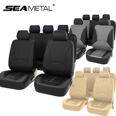$20.99 • Buy Car Seat Covers Set Full Surrounded Leather Universal Auto Front Rear 2/4/9 Pcs